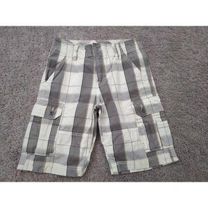 Levi's Cargo‎ Shorts Mens 29 Gray Plaid Inseam: 10.5" Casual Outdoor Active